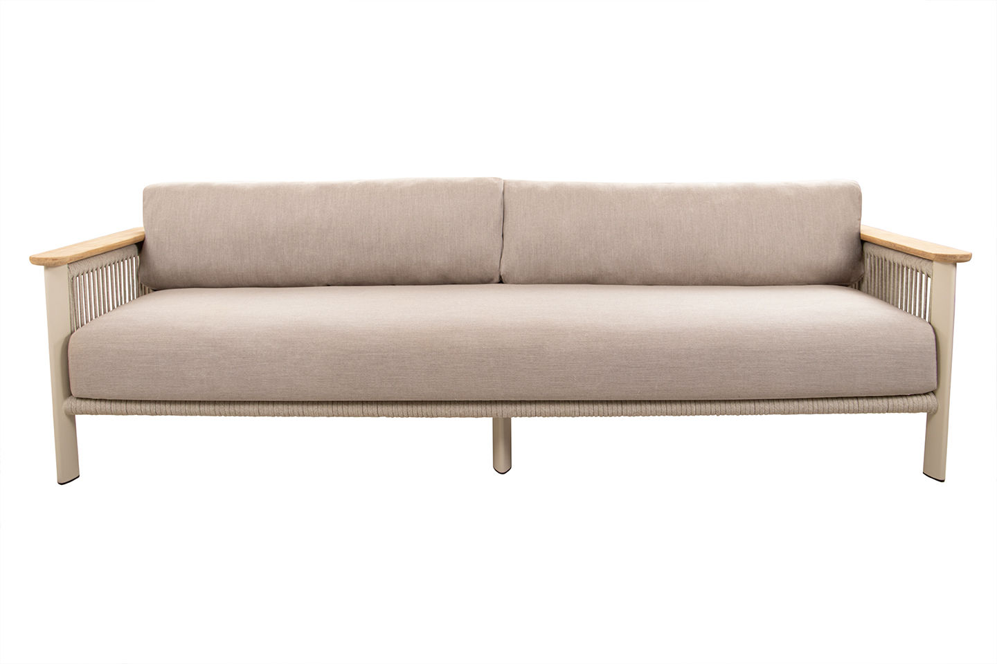 Carla Alu 3 Seater, Coated Linen, Wide Rope Linen, Frame Only